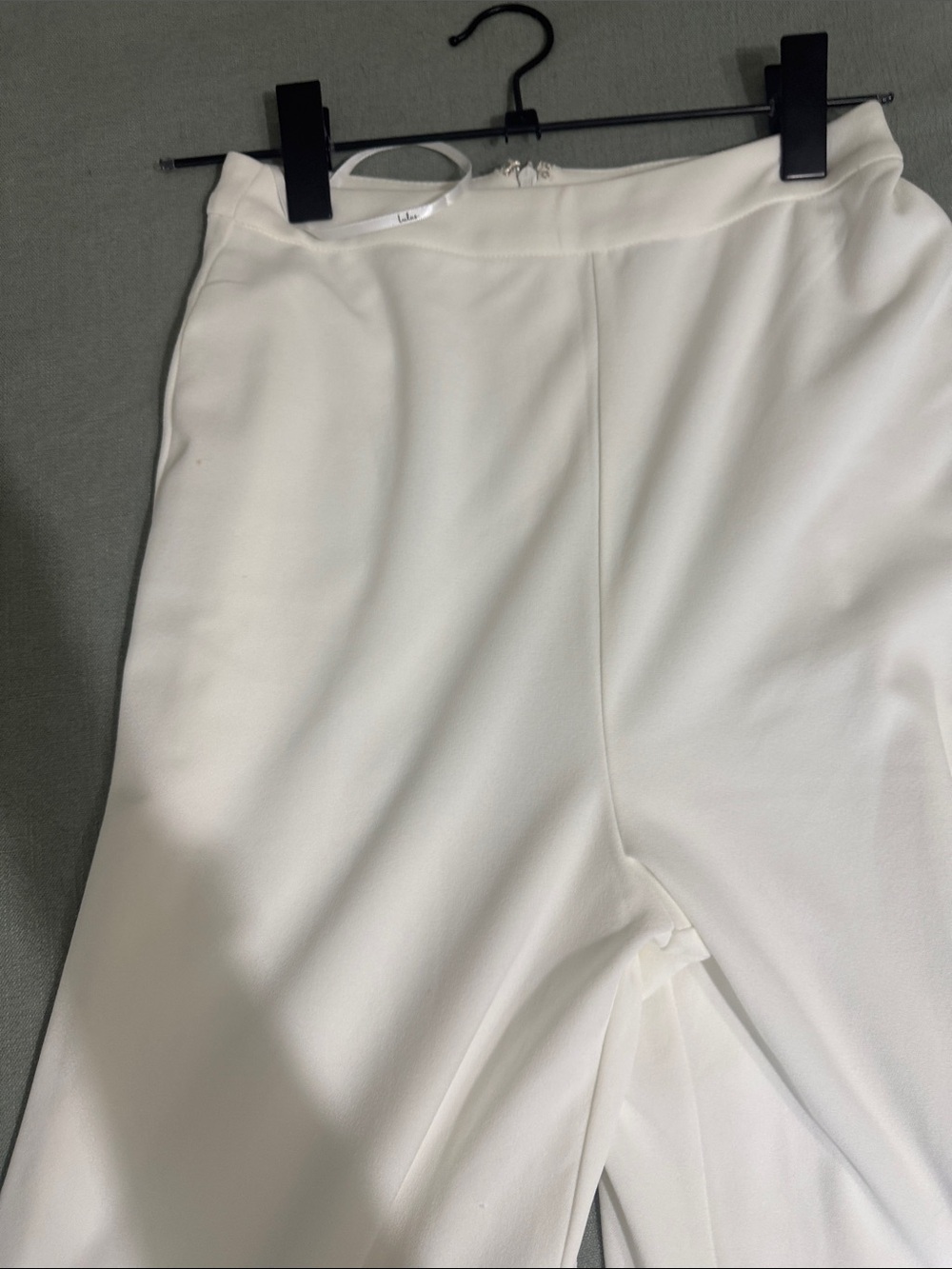 Lulu's White High-Waist Wide-Leg Trousers - Picture 3 of 5